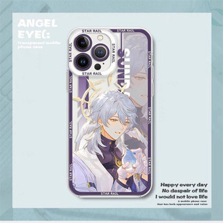 Ốp điện thoại chủ nhật Honkai Star Rail Tương thích với IPhone 12 Pro Max XR X XS Max 8 7 6S Plus 12 Mini Angel Eyes Phim hoạt hình sáng tạo Bảo vệ TPU dễ thương Chất lượng cao Vỏ mềm trong suốt