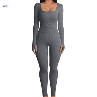 Bộ áo liền quần Yoga One Piece Bộ áo liền quần thể thao dài tay có gân