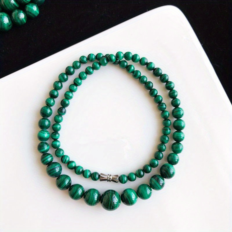 Mới Thanh Lịch Malachite Vòng Cổ Hạt Ngắn Tháp Chuỗi Xương Đòn Trang Sức