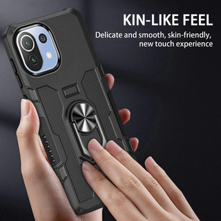 Dành Cho Xiaomi Mi 11 Lite 5G / 11 Lite 5G NE Ốp điện thoại PC Cứng Mềm TPU Cạnh Bảo Vệ Camera Giá Đỡ Nhẫn Chân Đế Chống Sốc Mỏng Bao