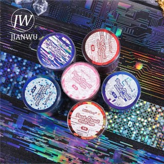 Jianwu 50mm * 200cm Punk Mạch Series Vintage Chất Liệu Laser Cắt Cảnh Quan Băng PET Sáng Tạo DIY Tạp Chí Văn Phòng Phẩm