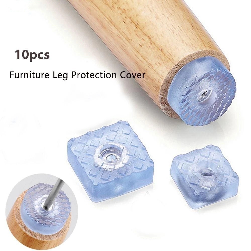 Set 10 Miếng Lót Chân Bàn / Ghế Sofa / Giường Trong Suốt Chống Trượt Tiện Lợi FE123