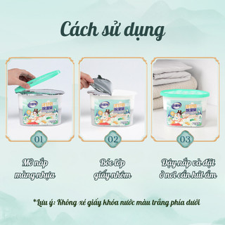 Hộp hút ẩm khử mùi 3in1 hương hoa thơm mát 500ml chống nấm mốc cho tủ quần áo, tủ giày,phòng vệ sinh