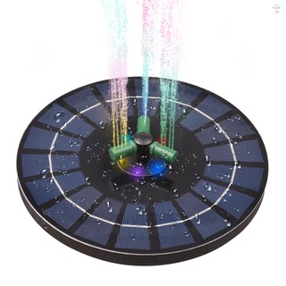Máy bơm đài phun nước năng lượng mặt trời đầy màu sắc 6W với 360°Vòi phun xoay RGB LED Light Máy bơm nước năng lượng mặt trời có pin Tự động tắt Đài phun nước nổi 9 Inch cho vườn tắm chim ao nhỏ