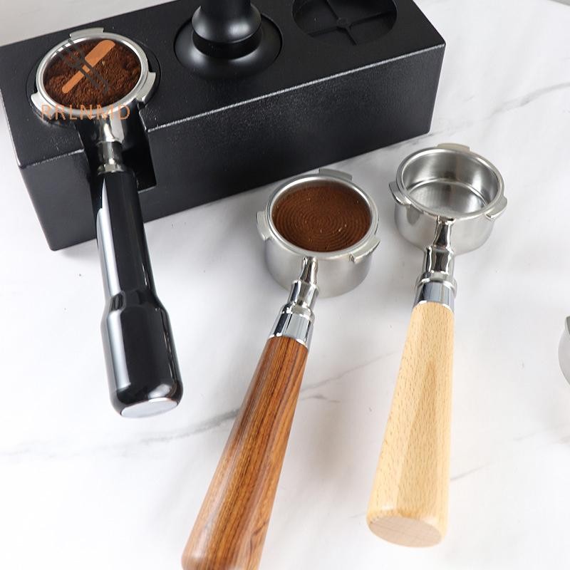 Rrlnmd 51mm Cà Phê Không Đáy Portafilter Tay Cầm Gỗ Cho Delonghi Dedica Ec680 Ec685 Giỏ Lọc Thay Thế Barista Phụ Kiện MỚI