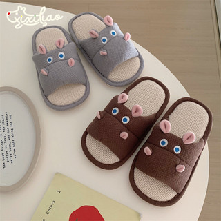 XIXITIAO Cotton Vải Lanh Dép Ngựa Hoạt Hình Mùa Hè Phong Cách Mới Bé Gái Thường Ngày