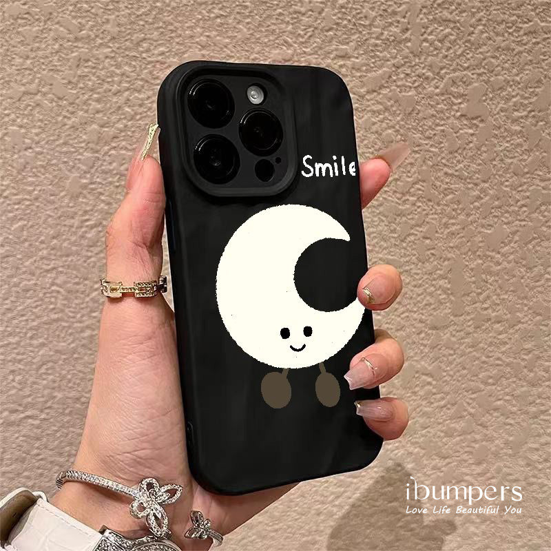 ibumpers Ốp Điện Thoại iPhone Dễ Thương Họa Tiết Ngôi Sao Mặt Trăng Đáng Yêu Cho IPhone 16 15 14 12 13 11 Pro Max IP 7 8 Plus X XS XR Xếp Ly Ốp Lưng Silicon Mềm Chống Sốc