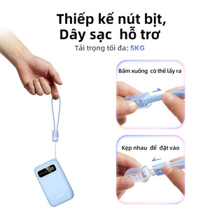Sạc dự phòng UGREEN Powerbank đầy màu sắc 20000mAh, với 2 Cáp USB C tích hợp, PD20W