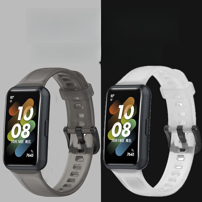 Tương thích với dây đeo Huawei Band 7, dây đeo silicone trong suốt ...