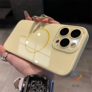 Ốp Cứng Từ Tính Lấp Lánh Cho iPhone 16 Pro Max 15 14 13 12 11 Pro Max & 15 / 16Plus Có Nắp Ống Kính Máy Ảnh Mặt Sau Cứng Chống Sốc Chống Phai Màu