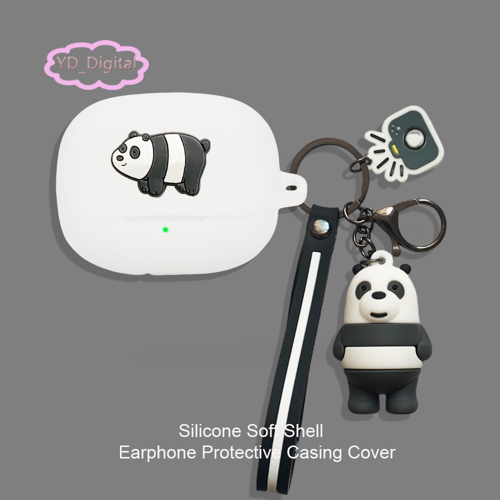 Ốp lưng silicone cho SoundPEATS Air 5 pro, vỏ bảo vệ tai nghe hoạt hình, tay mềm kèm mặt dây chuyền