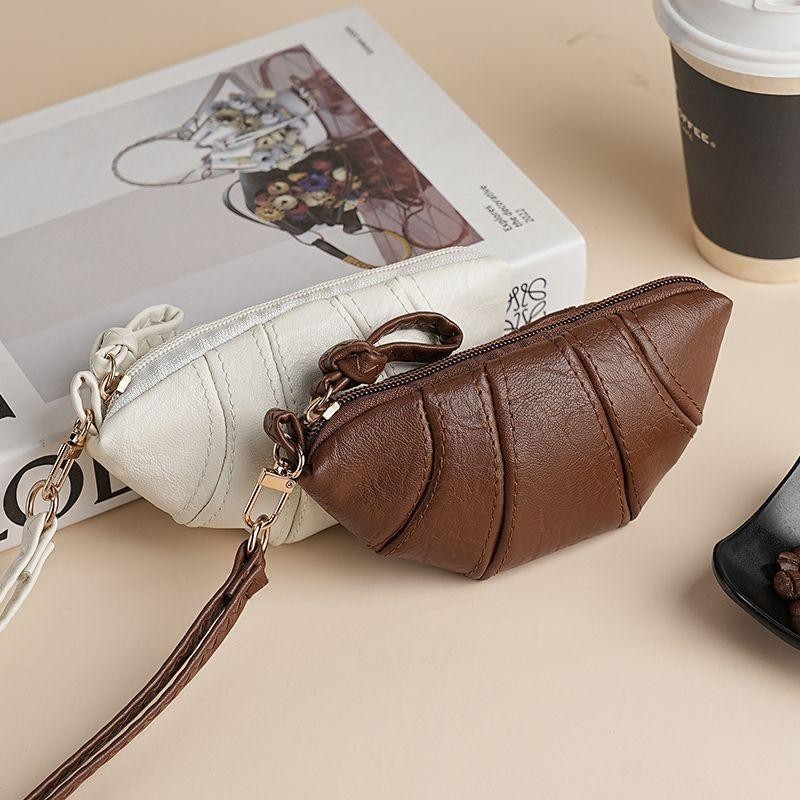 Túi Croissant 2025 Niche Mini Retro Túi Chìa Khóa Dây Ví Đựng Tiền Xu
