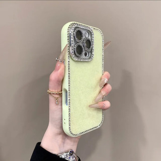 Sang Trọng Full Edge Kim Cương Lấp Lánh Điện Thoại iPhone16 15 14 13 Pro Max Chống Sốc Bảo Vệ Camera Chống Rơi Silicon Mềm Ốp Lưng