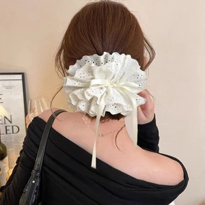 【Scrunchies Dây Rút】Dây Buộc Tóc Ren Hoa To Phồng Đẹp Thời Trang Hàn Quốc Cho Nữ