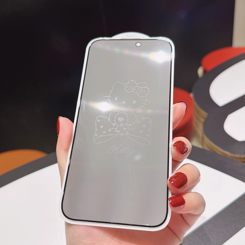 Phim bảo mật chống gián điệp cho iPhone 15 16 pro max plus e 16e iPhone15 iPhone16 Kính cường lực bảo vệ toàn diện Phim hoạt hình 6D Shadow Bảo vệ màn hình