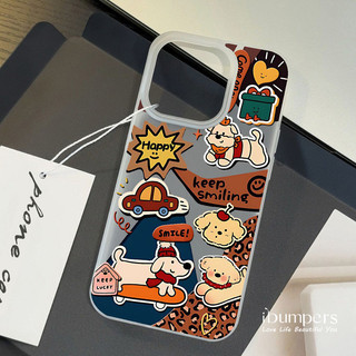 ibumpers Ốp Điện Thoại iPhone Dễ Thương Retro Hoạt Hình Dachshund Họa Tiết Ốp Lưng Trong Suốt Nhám Mờ Chống Bẩn Chống Sốc Cho IPhone 16 15 14 12 13 11 Pro Max IP 7 8 Plus X XS XR
