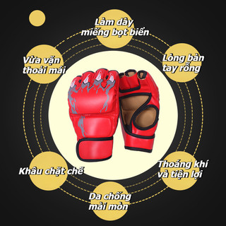 Găng Tay Boxing Hở Ngón MMA Chuyên Dụng,Găng Tay hở ngón Boxing đấm bốc Thể Thao Ufc