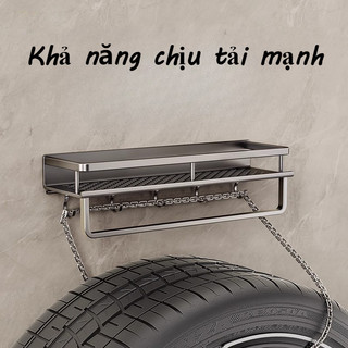 Kệ Nhà Tắm Dán Tường Chống Gỉ, Chất Liệu Nhôm Cao Cấp, Keo Dán Siêu Chắc, Để Đồ Gọn Gàng