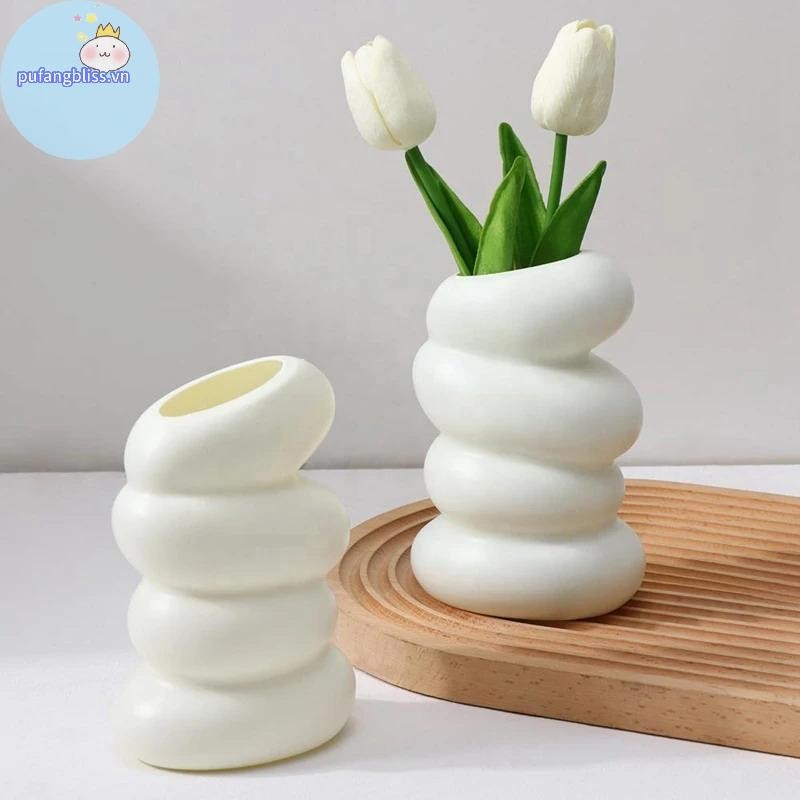 Pufangbliss Nhựa Xoắn Ốc Bình Bắc Âu Sáng Tạo Hoa Sắp Xếp Hộp Đựng Cho Nhà Bếp Phòng Ngủ Phòng Ngủ Trang Trí Nhà Cửa Trang Trí VN