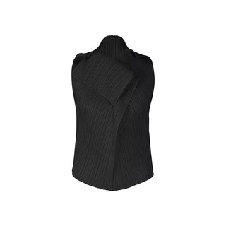 Miyake Xếp Ly Phong Cách Tháng Bảy Hàng Đầu Hot Girl Phong Cách Ngắn Hình Đặc Biệt Không Tay Ve Áo Nút Sang Trọng Độc Đáo Vest jk112