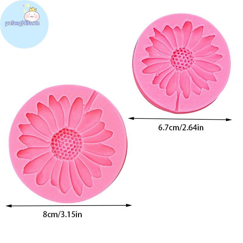 Pufangbliss Hoa Khuôn Silicon DIY Trang Sức Casg 3D Hình Hoa Nhựa Dính Khuôn Xà Phòng Làm Thủ Công Khuôn Trang Trí Nhà VN