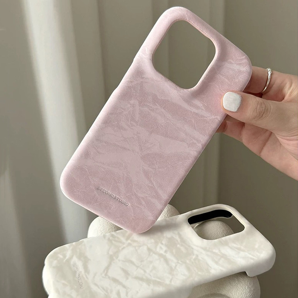 Ốp Điện Thoại Nửa Gói Nhung Da Handmade Cho iPhone 17ProMax 16Plus 15 14 13 12ProMax 11 Vỏ Cứng Acrylic