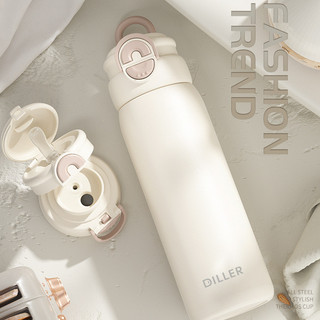 Dile Bell Đôi Bình Giữ Nhiệt Uống Đơn Giản Dung Tích Lớn 316 Thép Không Gỉ Cốc Nước Tay Cầm Cốc Rơm