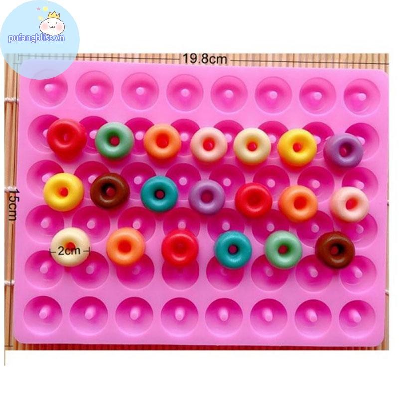 Pufangbliss 48-Cavity Fancy Donut Chocolate Pan Khuôn Silicon Dụng Cụ Khuôn Nướng Bánh VN