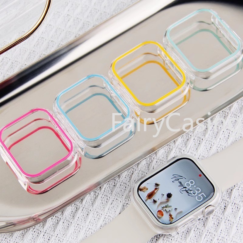 Vỏ Dạ Quang Cho Apple Watch 46mm 42mm series 10 Ultra 2 49mm 45mm 44mm 41mm 40mm Khung Bảo Vệ Ốp Lưng PC Cứng Cho iWatch 9 8 7 6 5 SE S11 Ốp Lưng Accessorie