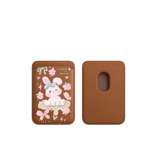 Ví điện thoại họa tiết thỏ hoa hồng Thích hợp cho Iphone 15 16 16promax 14 13 12 Ví đựng thẻ điện thoại