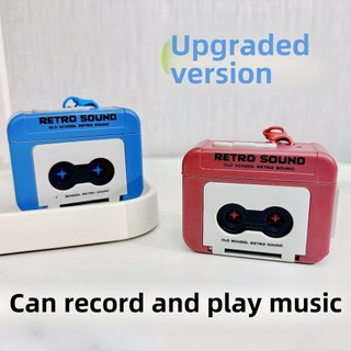 Media player Radio cassette Player Máy ghi âm mini retro Quà Tặng cặp đôi Mặt Dây chuyền móc khóa Vui NhộN Có thể ghi âm đồ trang trí hộp nhạc KWAP