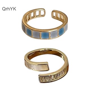 Nhà Máy Thời Trang Vintage Nhiều Màu Sắc Nhỏ Giọt Glaze Mở Nhẫn Cho Nữ Thiết Kế Mới Tính Khí Kim Loại Hình Học Vòng Tròn Trang Sức Phụ Kiện QrhYK