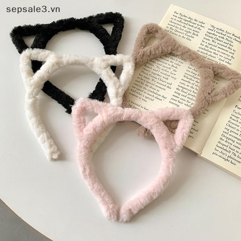 # VN # Ears Nữ Len Nhung Tóc Mũ Bé Gái Rửa Sang Trọng Tóc Vòng Phụ Kiện Tóc Thu Đông.