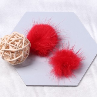 Kẹp tóc bóng lông thỏ thủ công mẫu thu đông Phụ kiện tóc cmdiydidiy Chất liệu trang trí 3 nơ bóng lông chồn YHRB KTQH
