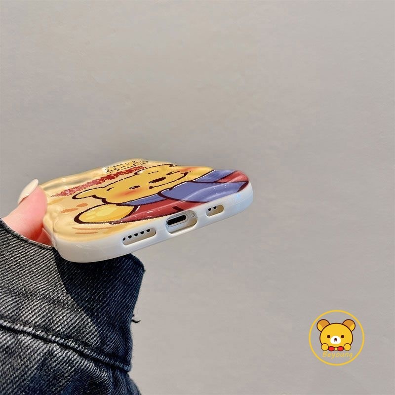 Ốp Điện Thoại Happy Winnie the Pooh Cho Vivo V40 Pro Y300 Pro Y19S 4G X200 Pro Ultra iQOO Z9 Turbo Z9X Neo 9 Pro Y28 4G Vỏ Gấu Dâu May Mắn Lotso Vỏ Hoạt Hình Dễ Thương Vỏ TPU Mềm