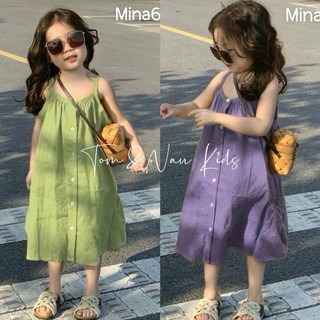 V11-[tomnaukids] Váy 2 dây có túi cho bé gái - Size 12-38kg