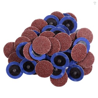 Bộ 50 2in Chà Nhám Đĩa Mài 36 Grit Nhôm Oxit Chết Máy Mài Cuộn Khóa Đĩa Rỉ Sơn Loại Bỏ Máy Xay Phụ Kiện
