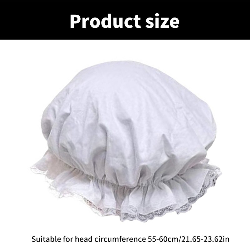 Vic Người Giúp Việc Bonnet Satins Xù Vành Tinh Tế Ren Cho Nữ Halloween Cosplay Mũ Phụ Kiện