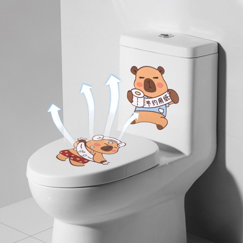Capybara Khử Mùi Miếng Dán Phòng Tắm Nắp Bồn Cầu Đề Can Khử Mùi Tự Dính Loại Bỏ Mùi Miếng Dán Phòng Tắm Trang Trí Phòng Khách