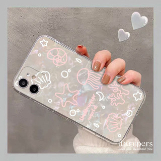 ibumpers Ốp Điện Thoại iPhone Dreamy Fresh Ocean Pattern Cho IPhone 16 15 14 12 13 11 Pro Max IP 7 8 Plus X XS XR Mỏng Ốp Lưng Trong Suốt TPU Silicon Mềm Chống Sốc