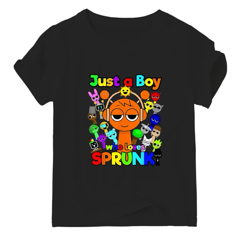 Áo thun Incredibox Sprunki in hình Just A Boy, họa tiết vui nhộn và sáng tạo, hoàn hảo cho trang phục thường ngày mùa hè