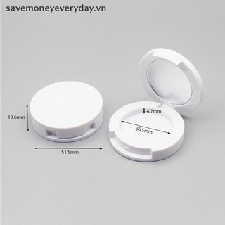 [savemoneyeveryday] Hộp đựng bảng rỗng di động có gương tròn phấn mắt Bb Cream Foundation Hộp trang điểm Diy [vn]