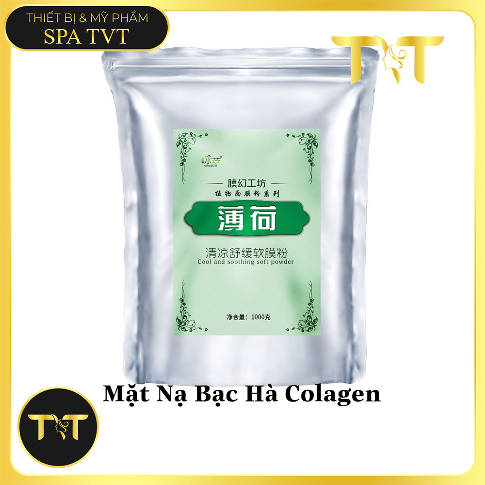 Mặt Nạ Bạc Hà Collagen Cho Da Dầu Da Mụn, Mát Lạnh Cấp Ẩm, Làm Dịu Da, Dùng Cho Spa & Cá Nhân