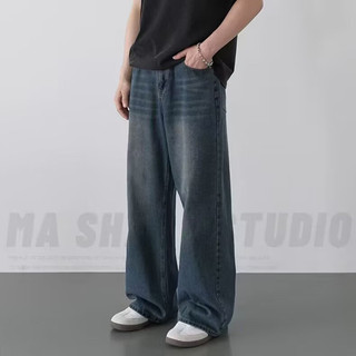 Quần dài nam Zerotogue, quần jean denim vừa vặn dáng rộng cổ điển kiểu Mỹ, quần jean denim giặt hạng nặng
