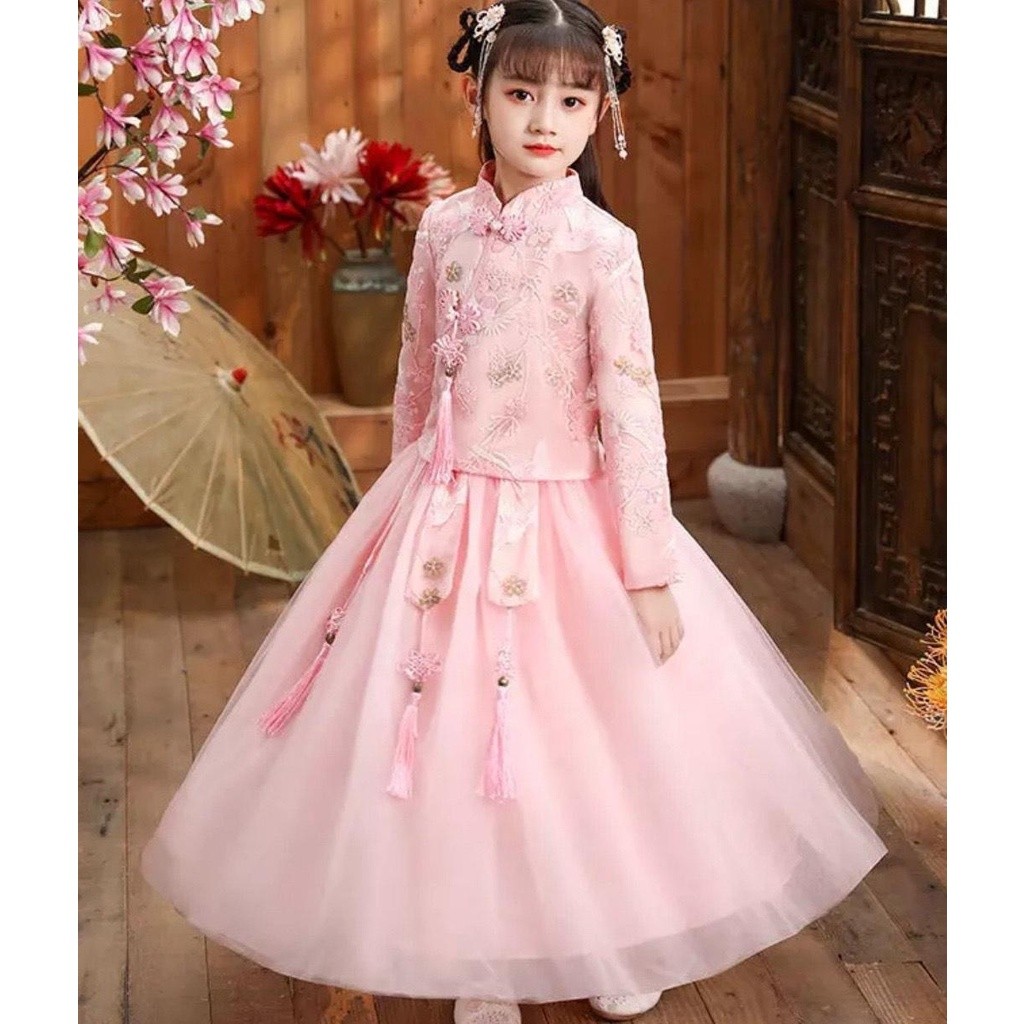 đầm công chúa bé gái , đầm hán phục cho bé gái ( mã hồng 063 )