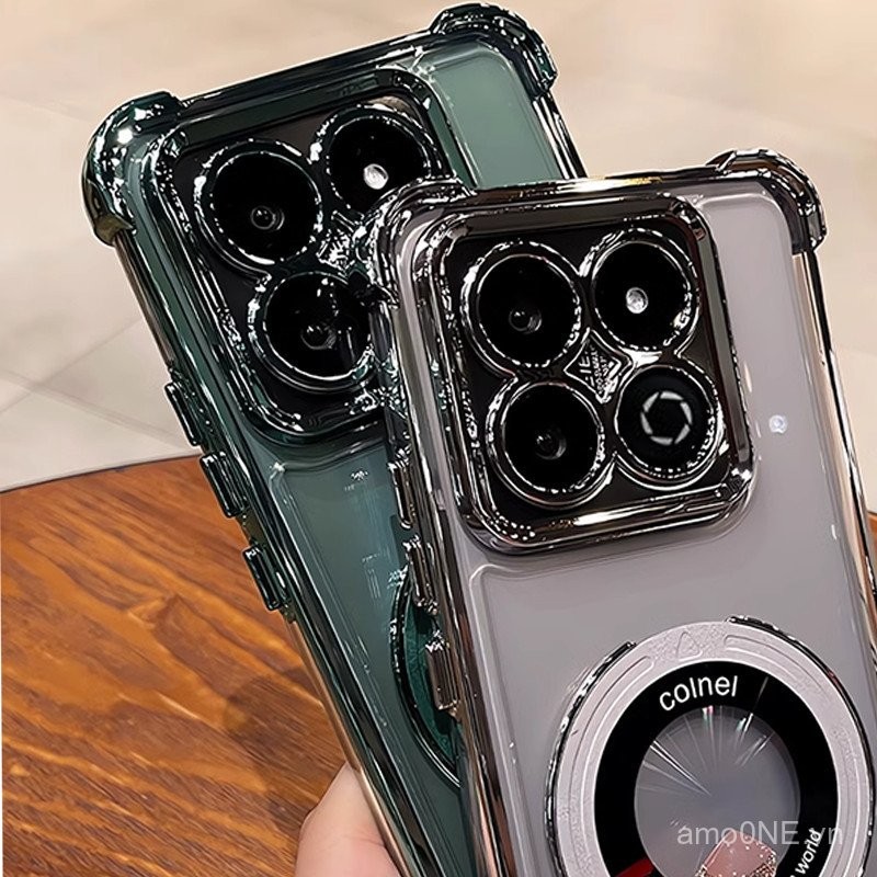 Ốp lưng Honor 200 Smart, ốp lưng Honor X7C trong suốt, chống sốc với giá đỡ điện thoại từ tính, nắp ống kính camera, đệm khí dày, vỏ điện thoại sang trọng