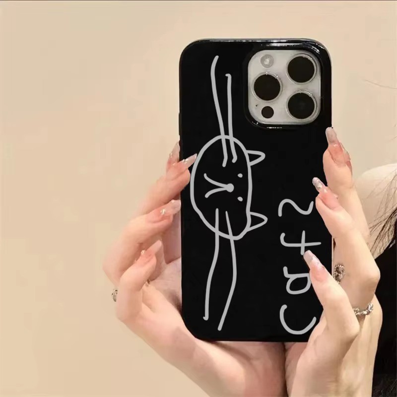 Ốp Điện Thoại Đầu Mèo Lớn Đáng Yêu Hàn Quốc Cho iPhone 16 Plus 15 14 13 12 11 Pro Max X XR XS Max 7 8 Plus 16E SE2 Vỏ Silicon Mềm Chống Sốc