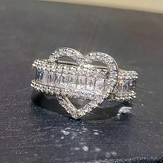Nhẫn trái tim tình yêu đính kim cương phong cách mới của Mỹ dành cho nữ