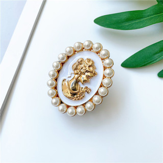 Hoạt Hình Ngọc Trai Retro Tròn Chắc Chắn Mặt Sau Dán Màu Trơn Griptok Giá Đỡ Điện Thoại P4