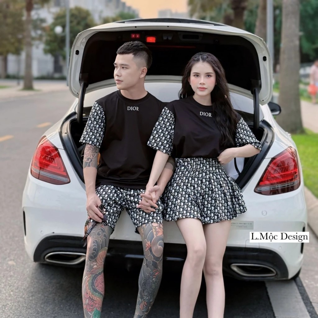 Bộ Quần Áo Đôi Di OK Phối 2 Ống Tay KCloset Vải Cotton Mềm Mịn Mát NA308